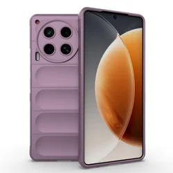 Shockproof Silicone Bumper Phone Case - Durable Back Cover Shell for Tecno Camon30 4G (Purple)