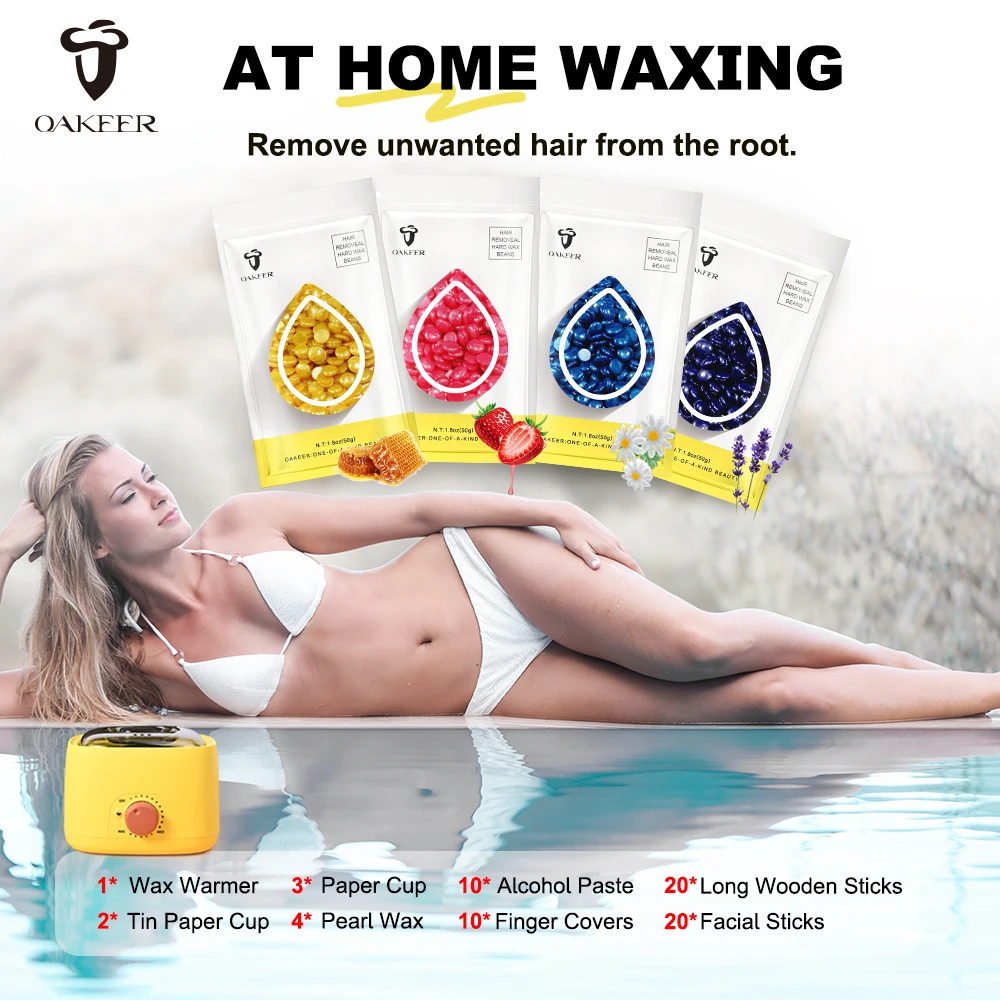 Deluxe Complete Waxing Kit - Hot Melt Wax Warmer - Face, Bikini