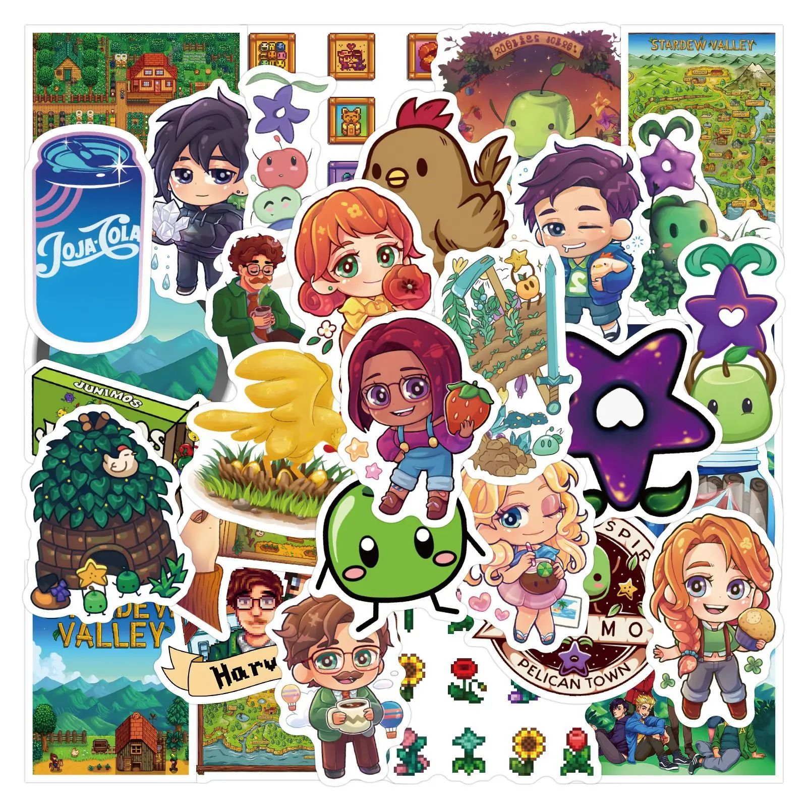 Stardew Valley Themed Cartoon Sticker Pack - Fun Decorative Stickers