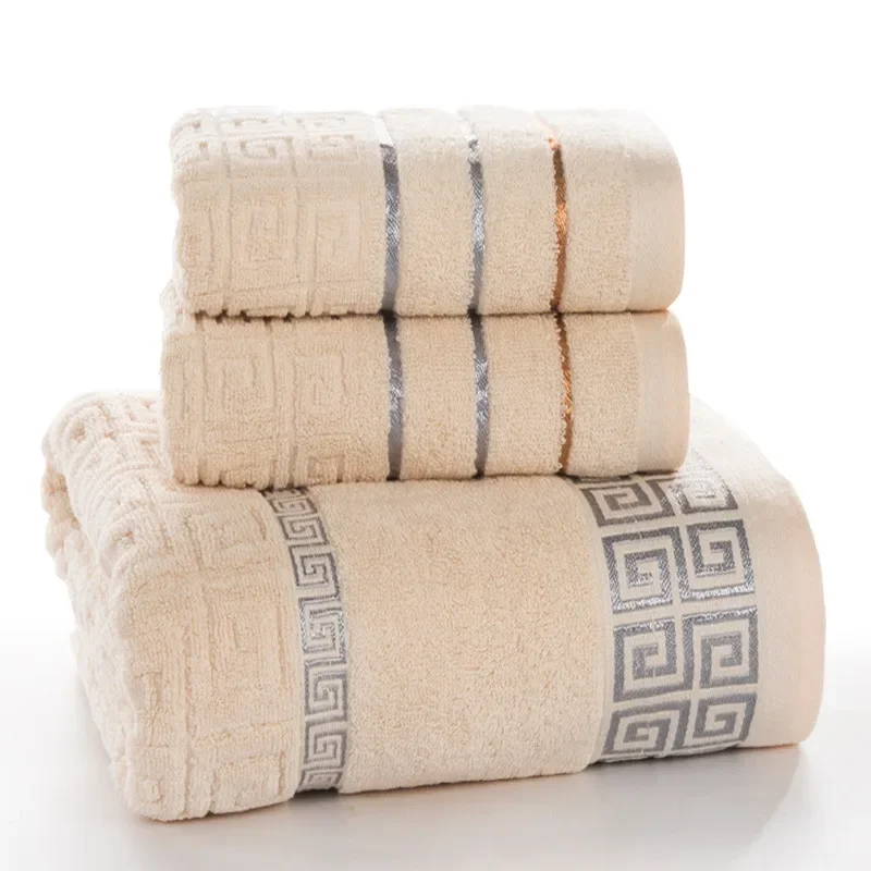 Plaid 100% Cotton Face Hand Bath Towel Set for Adult Bathroom 650g 3pcs/set Towel Sets bath towels cotton towel cotton face towels face towel