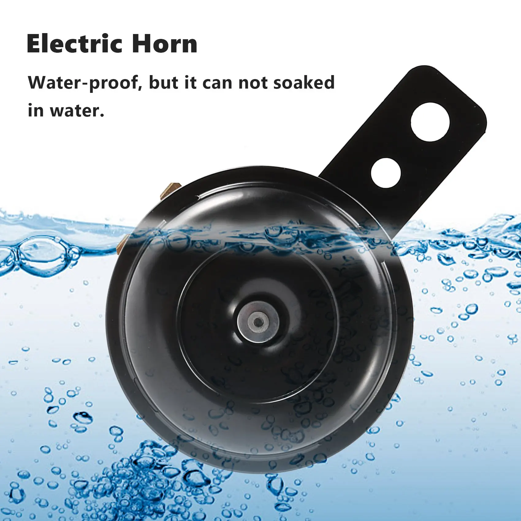 6V Black Mount Electric Horn for Car Motorcycle Truck Vehicle