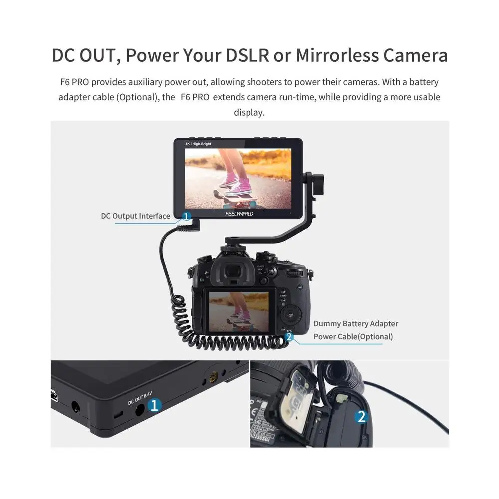 F6 Pro 5.5 Inch DSLR Camera Filed Monitor Touch Screen 1600nits Ultra Bright IPS