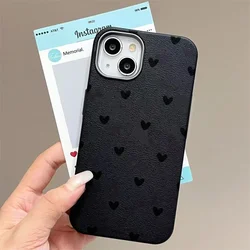 Custodia per telefono in pelle nera elegante - Cover con paraurti morbido antiurto