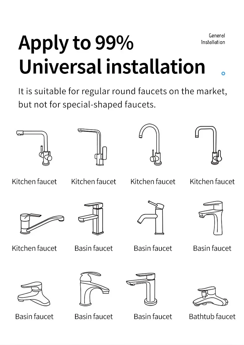 Rotatable Multifunctional Extension Faucet Aerator 1080 Degree Swivel Robotic Arm Water Filter Sink Water Tap Bubbler Sink Fit 2