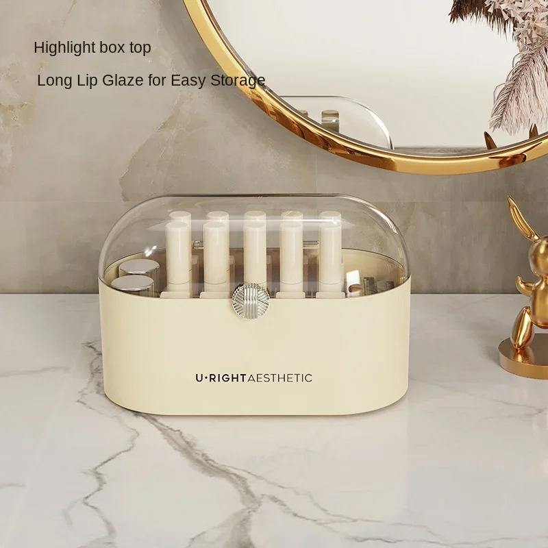 2025 Cosmetics storage box, desktop dresser, skin care product shelf, lipstick finishing box, flip-top small box on the table. 3