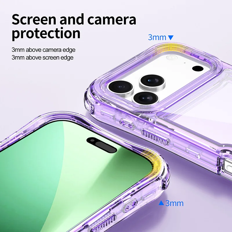 Acrylic Clear Stain-Resistant Shockproof Case with Wrist Strap and Air Cushion Protection
