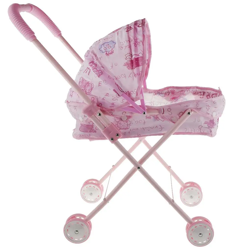Pink Stroller Foldable Trolley Nursery Furniture Pram Kids Toys