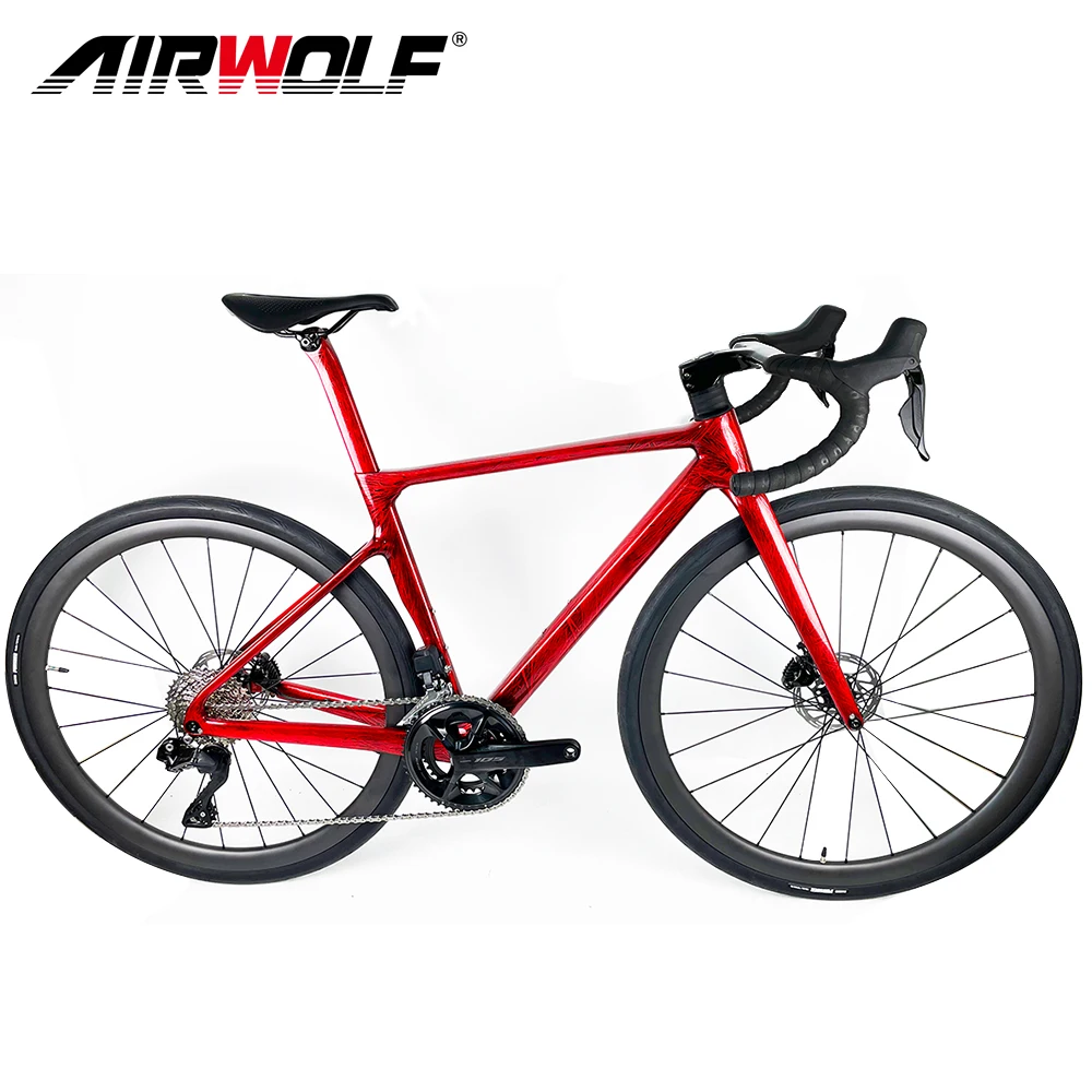 Airwolf Bici Da Strada Completa In Carbonio Di2 Freno A Disco R7170 105 Bicicletta Da Strada A 24 Velocità Asse Passante Ruota In Carbonio Bici Da Cor