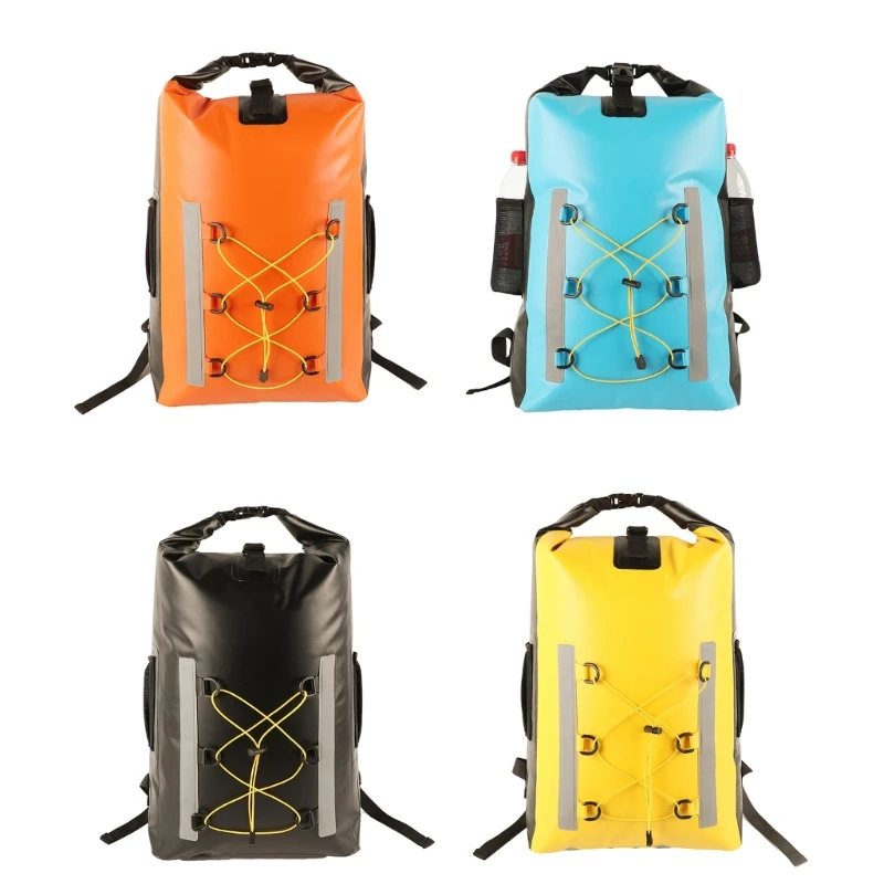 Lightweight Dry Bag with Mesh Pocket, Water Proof Backpack, 30L, Adjustable Strap