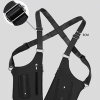 Sacs à bandoulière arrière pour hommes, Double bandoulière multi-poches, gilet tactique antivol d'extérieur, sac de poitrine imperméable en cuir PU 1