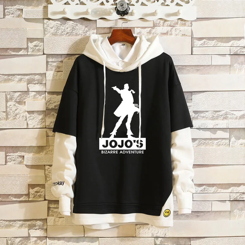 

JJoJo's BBizarree Adventure Coat Hoodies Costume Jacket Fake Two Pieces Sweatshirt