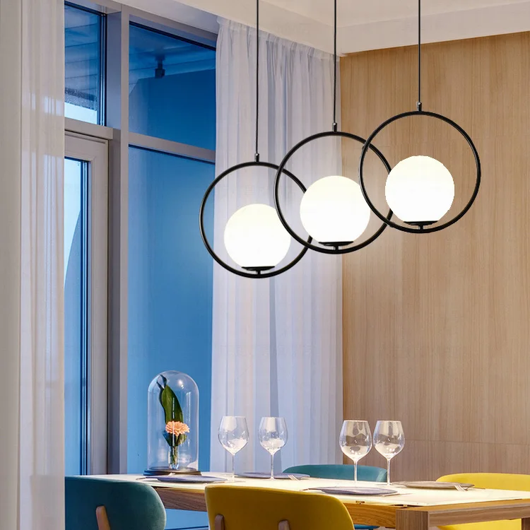 

Черная барная лампа, стеклянный подвесной светильник, потолочный светильник для столовой, Кухонные светильники, люстра для спальни, светильник для отеля, Бесплатная лампочка