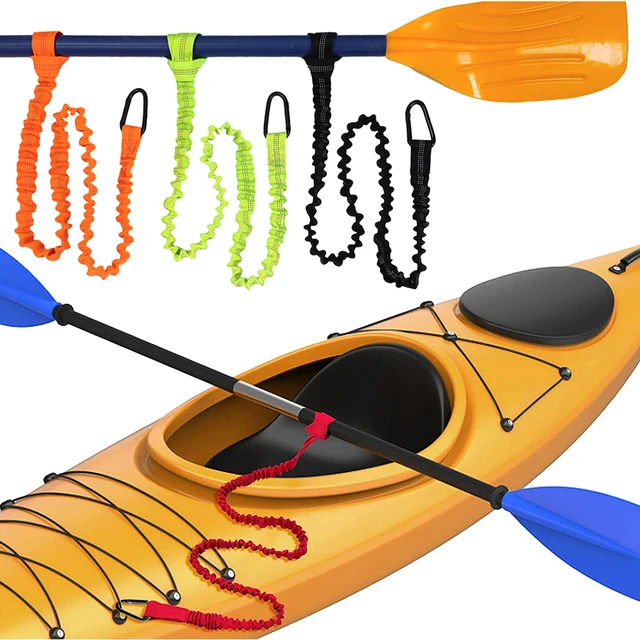 Elastic Kayak Paddle Leash With Safety Hook Fishing Rod Leash Tie