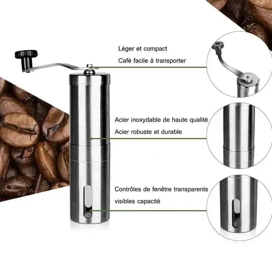 2025 Portable Stainless Steel Handmade Coffee Bean Grinder Multiple Legumes Grinder Easy To Clean Manual Coffee Grinder - Image 4