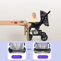 Poussette bébé pliable assis et s'allonger chariot à roulettes Portable grande poussette bidirectionnelle avec parasol pour nourrissons bébé nouveau-né 2