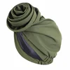 Big Flower Turban Women Muslim Hijab Headscarf Elastic Bonnet Hat Nightcap Sleep Sleeping Headwear African Chemo Cap Hair Loss