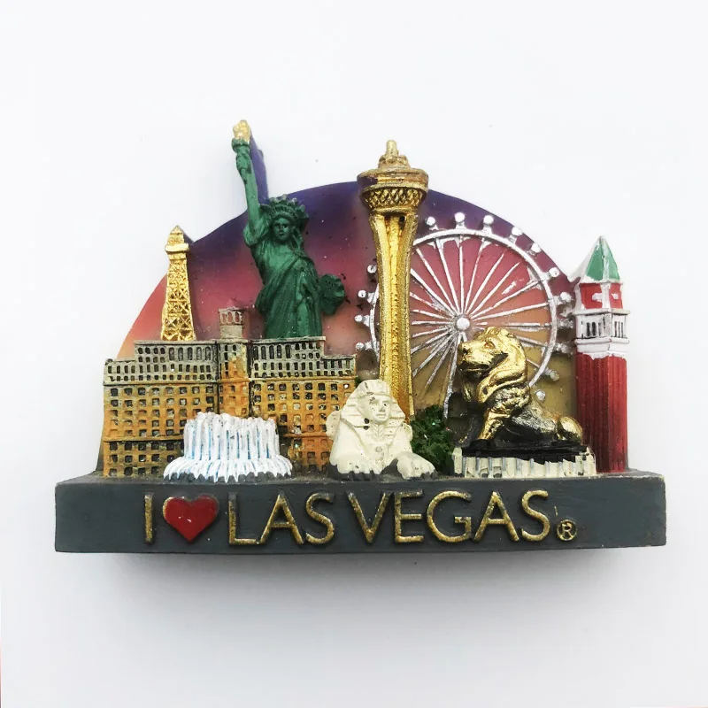 

Resin Fridge Magnet for Decoration, Souvenir for Refrigerator, Crafts for Travel, Las Vegas Landmark, Message Sticker, New
