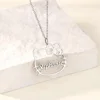Sanrio – collier personnalisé Hello Kitty pour femmes, plaque nominative personnalisée, pendentif chat de dessin animé, bijoux en acier inoxydable