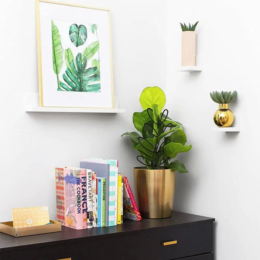 Bracket Plant Support Rack Creative for Home Leaf Shape Elegant Ornamental Metal Flower Support