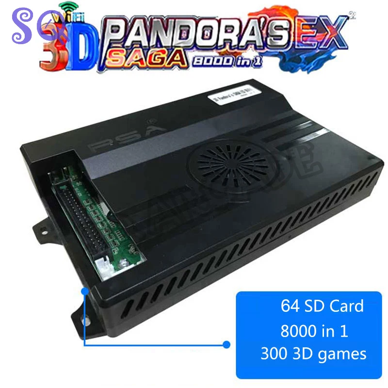 Arcade Pandora Saga Box EX2 8000 In 1 64G PCB Game Board 3d Wifi Download For Built Arcade Cabinet VGA HDMI output pandora box 5000 in 1 usb gamepad joypad controller board adapter cable hd output to tv