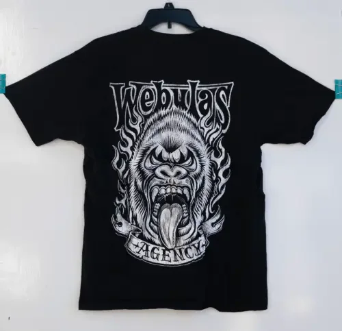 Webulas Agency Gorilla Face Maglietta Nera Taglia L Maniche Lunghe O Corte