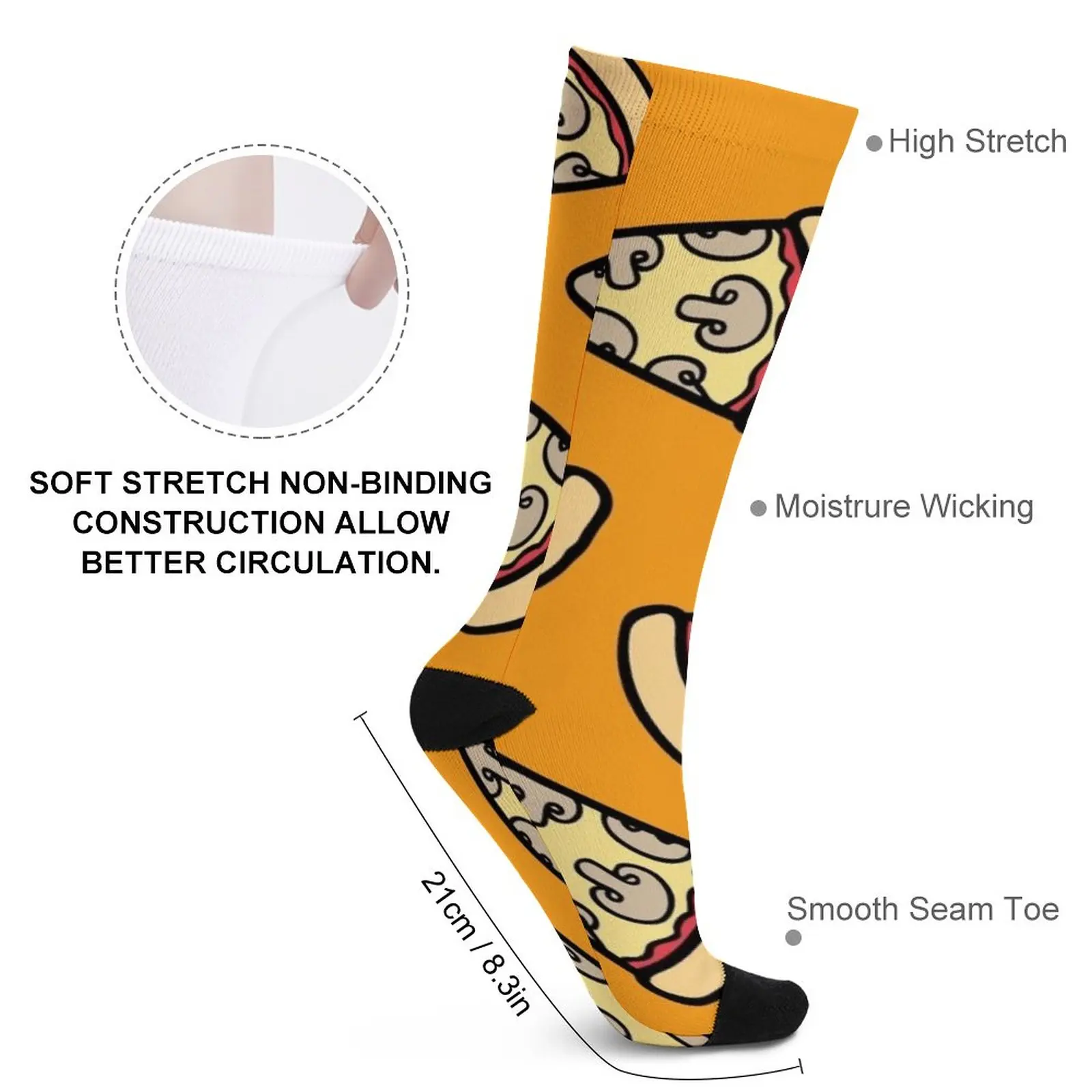 Mushroom Pizza Pattern Socks happy socks men Socks set socks funny funny socks for Women