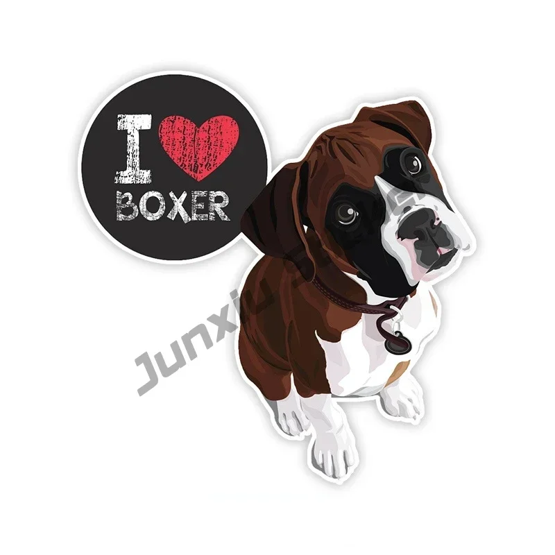WickedGoodz Boxer Dad Decal Sticker - 5" X 4.8" Vinyl Die-Cut Dog Lover Sticker For Car, Laptop, Tumbler