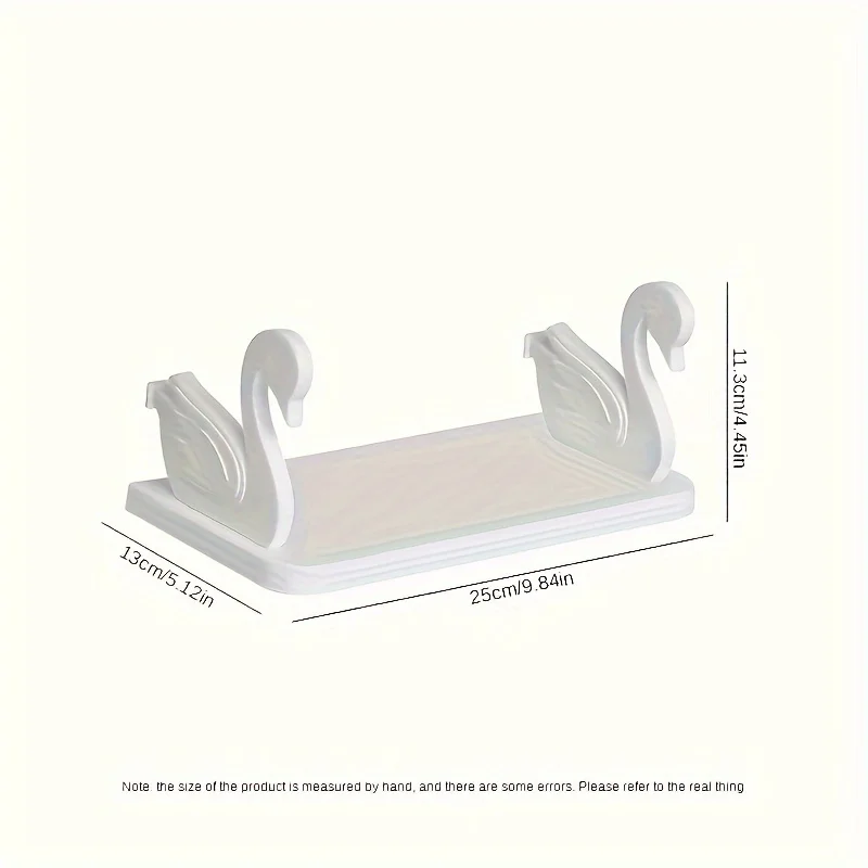 1pc swan-designed wall shelf, a versatile storage rack suitable for bathrooms, kitchens, and offices. 4