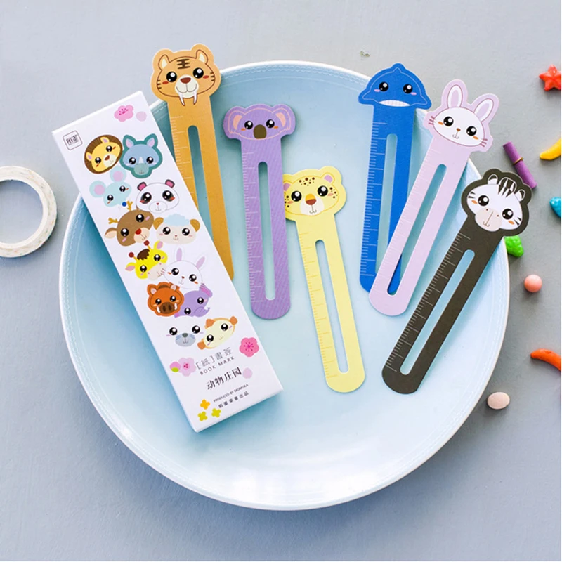 30pcs/lot Cute Animal Farm Paper Bookmark for Book Holder Multifunction Bookmark Stationery Children School Supplies Kawaii Gift