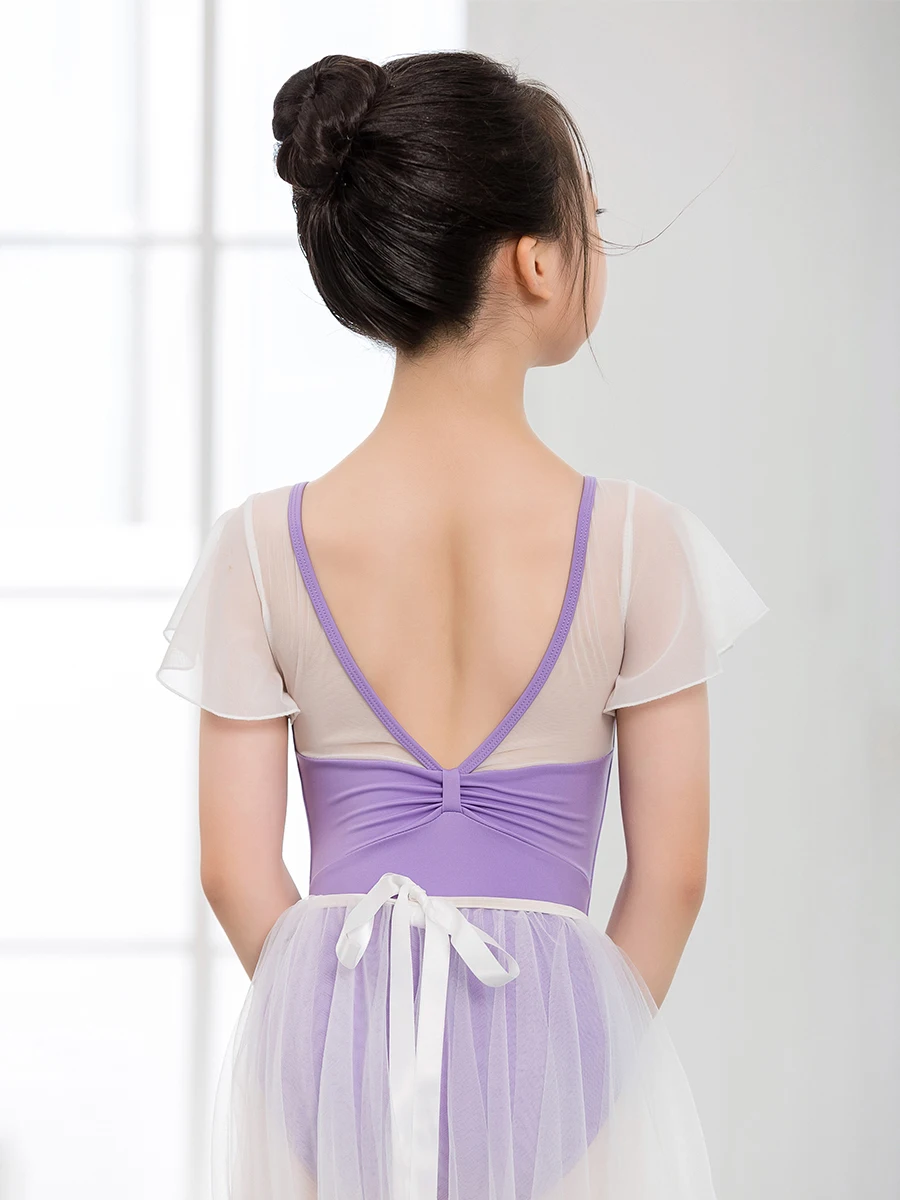 

Bright Colors Dance Clothes For Children Little Flying Sleeves Ballet Leotards For Girls Dance Wear Women's Gymnastics Leotards