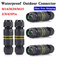 IP68 M16 M20 M25 Outdoor Waterproof Connector Of Junction Box Adapter Terminal Rain Proof Straight Plug Socket Quick Connection 1