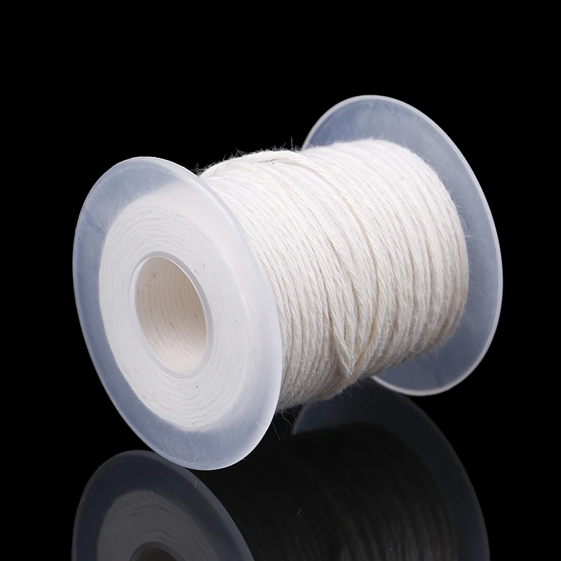 White Candle Wick 61M Cotton Woven DIY Handmade Making Material Art Candles Pre Waxed Accessories Decor beeswax wicks