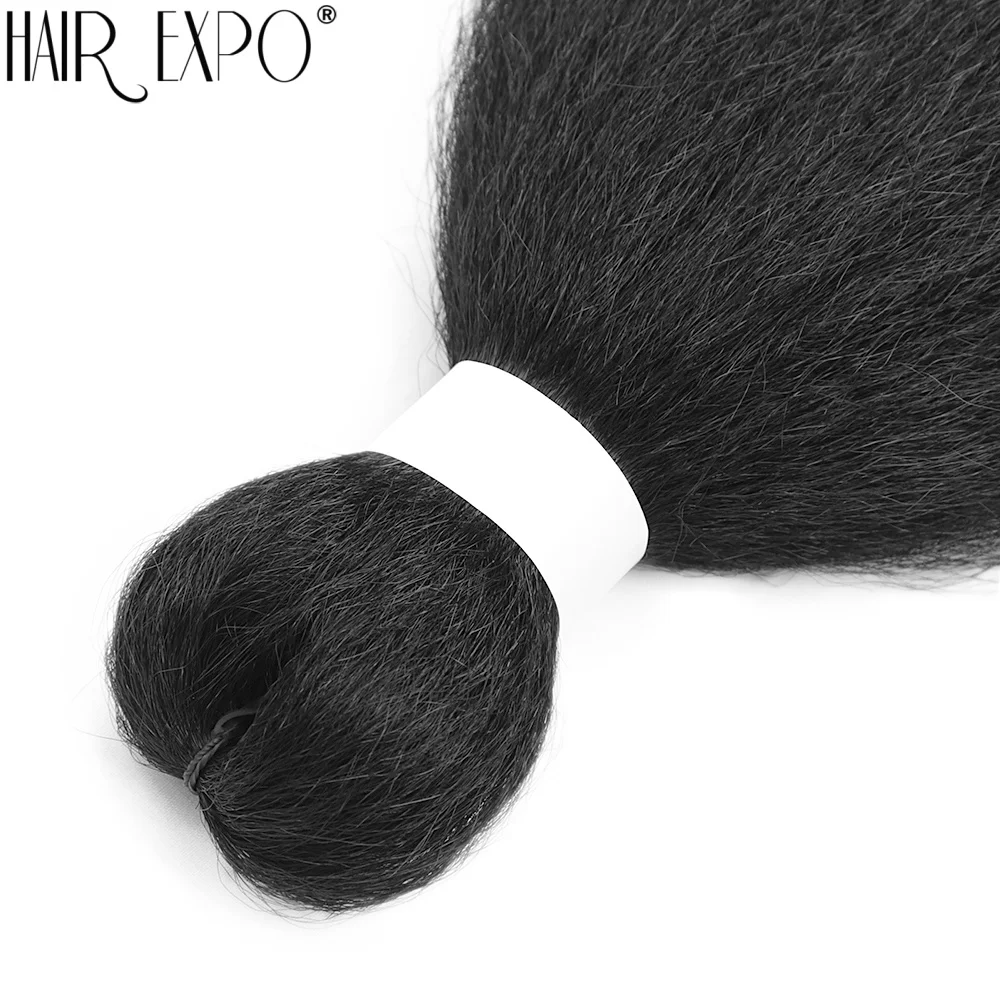 26" Vixen Hair Bundles Synthetic Yaki Straight Crochet Hair Extensions 100% Kanikaron Fiber Pre-stretched Braids Hair For Women 5