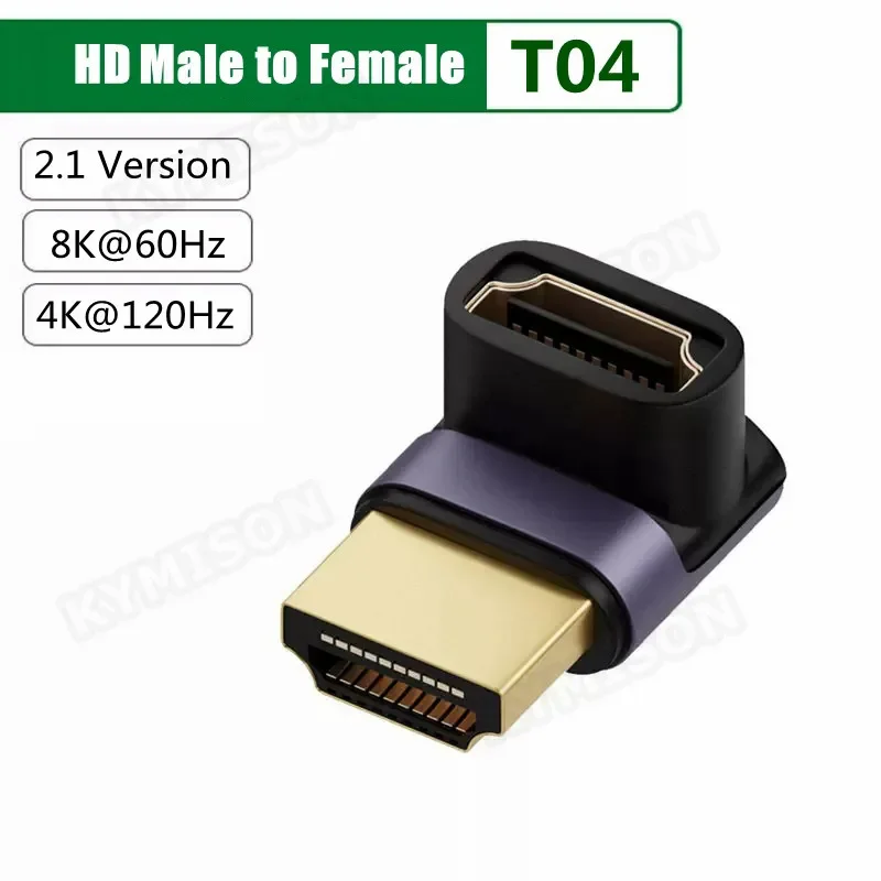 Conversion Plug Coax Connector 8K HDMI-compatible 2.1 Cable Adapter Male to Female Cable Converter for HDTV PS4 PS5 Laptop 4K HD Extender Female to