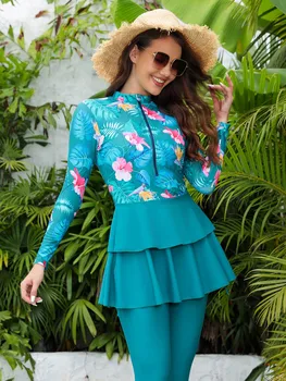 Burkini Muslim Swimwear 3 Pcs Long Burkini Islamic Swimwear Modest Swimsuit Women Skirt for Swimsuit Woman Prayer Clothes Women