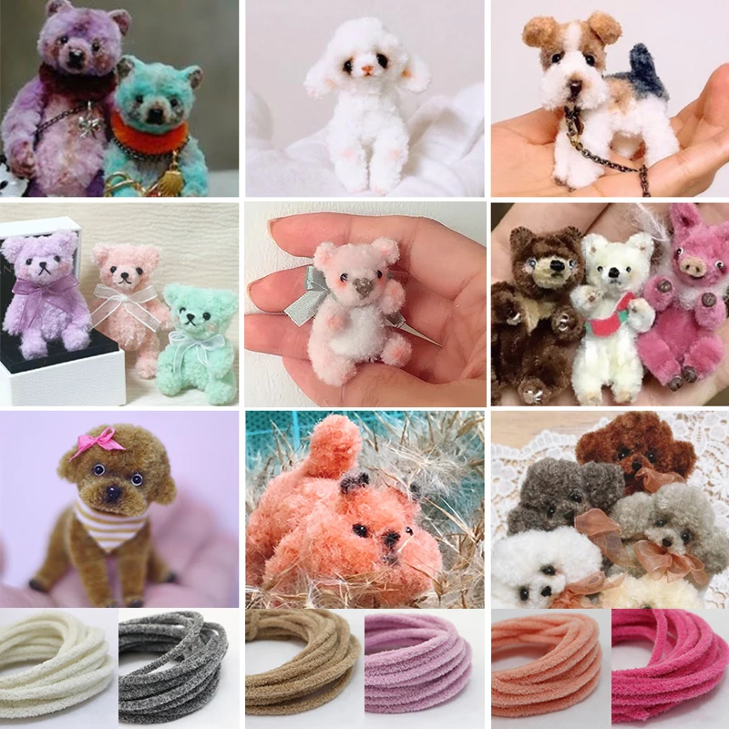 

9mm 1.2M Handmade Fur Dolls Plush Twist Stick Soft Felt Strip DIY Doll House Dog Toy Gift Colorful Plush Sticks Sewing Supplies