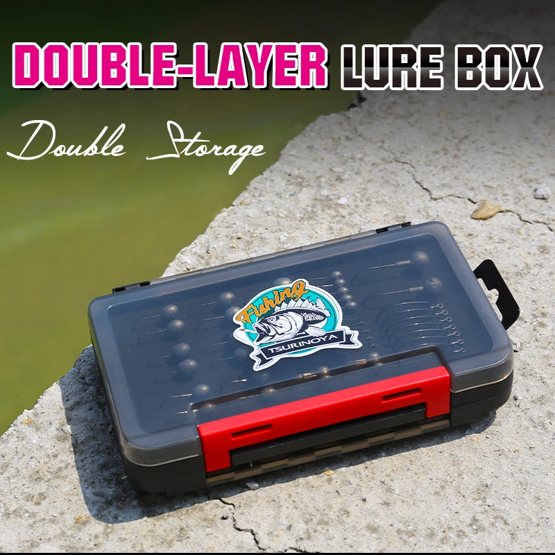 

TSURINOYA Fishing Rig Tool Waterproof Storage Double Layer Lure Box Adjustable Fishing Tackle Utility Boxes RX17 Storage Case