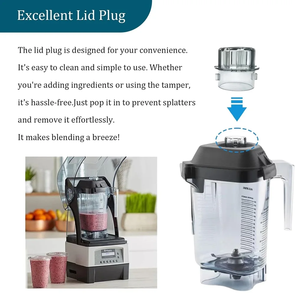 For Vitamix Lid Plug Advance Container 48 Oz & 32 Oz,Fit Models the Quiet One VM0145 BarBoss Drink Machine Advance Blender