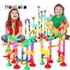29-142Pcs DIY Construction Marble Run Race Track Building Blocks Kids Educational toys 3D Maze Ball Roll Toys for children 1