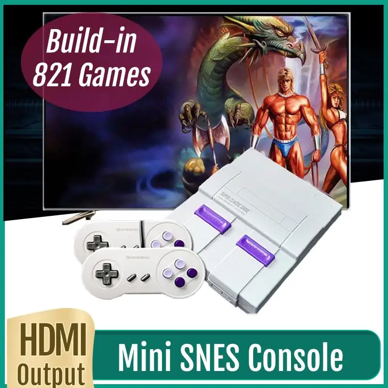 

New Video Game Console NES Retro Console Built-in 821 FC Games Compatible HDMI Output Support Download Games Gifts For Children