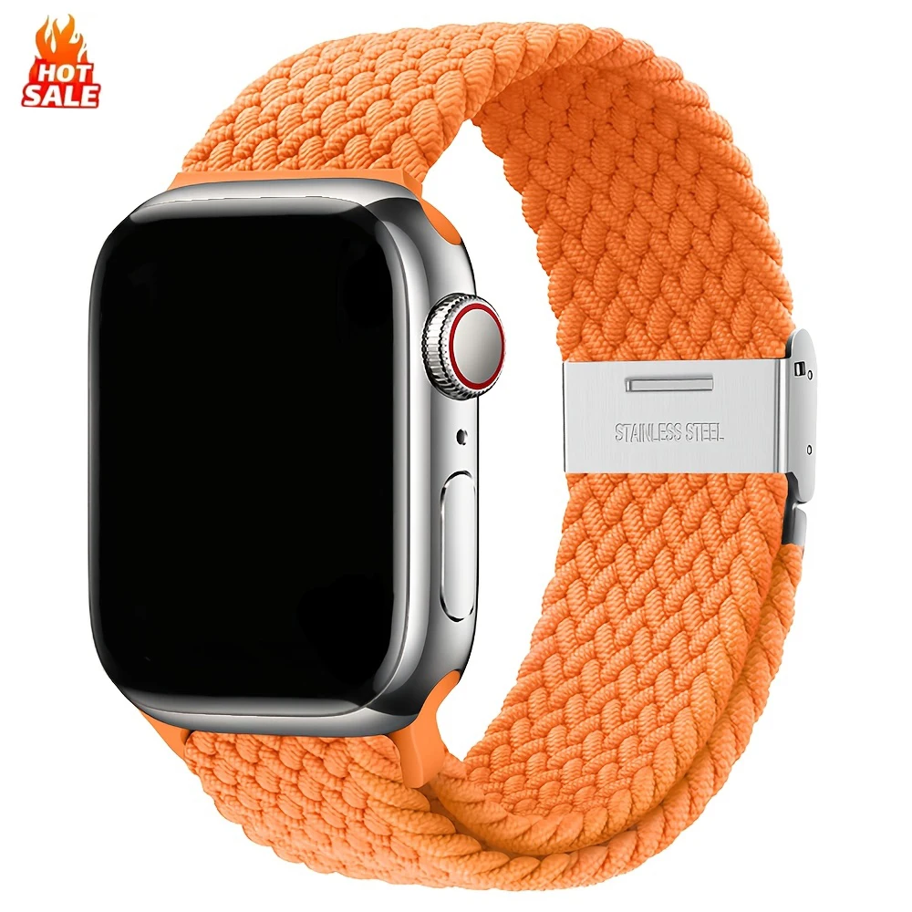 Geflochtenes Armband für Apple Watch Band 46 mm 44 mm 40 mm 45 mm 42 mm 41 mm 38 Schnalle Armband iWatch Serie SE 10 7 3 6 8 9 Ultra 2 Bänder – Detail 1