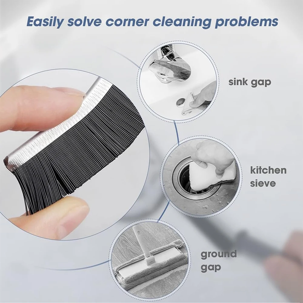 Household Gap Cleaning Brush Durable Grout Hard Bristle Long Handle Cleaner Brush for Tile Joints Dead Angle Shower Floor Lines