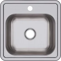 D115151 Dayton Single Bowl Drop-in Stainless Steel Bar Sink 15 x 15 with 2" Drain Hole 1
