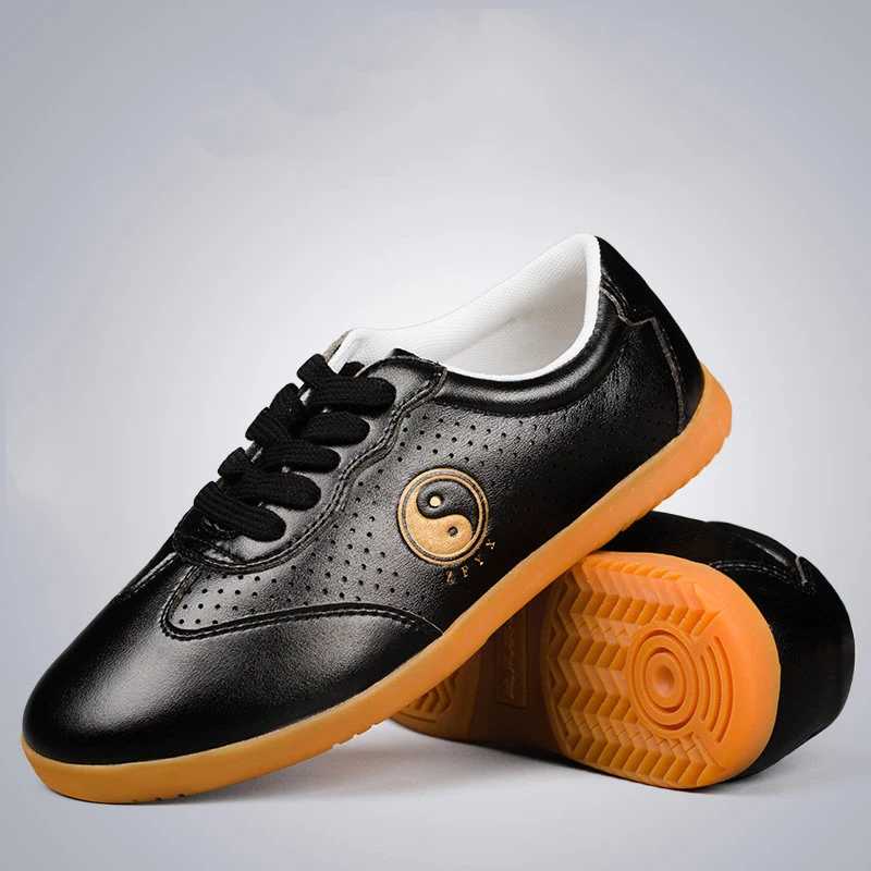 Summer Genuine Leather Kung Fu Tai Chi Shoes Martial Art Shoes Sneakers Cowhide Non Slip Wear Resistant Men Women