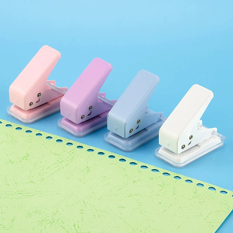 미니 홀 펀치 1홀 귀여운 종이 펀치 휴대용 원형 홀 펀처 종이 커터 카와이 사무실 학교 용품 문구류