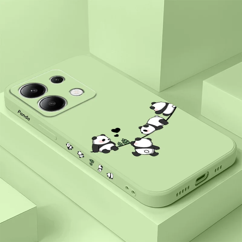 Adorable Baby Panda Liquid Silicone Phone Case Cover
