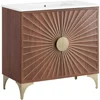 Daylight Bathroom Vanity Cabinet with Ceramic Sink Basin, 36 Inch, White Walnut 2