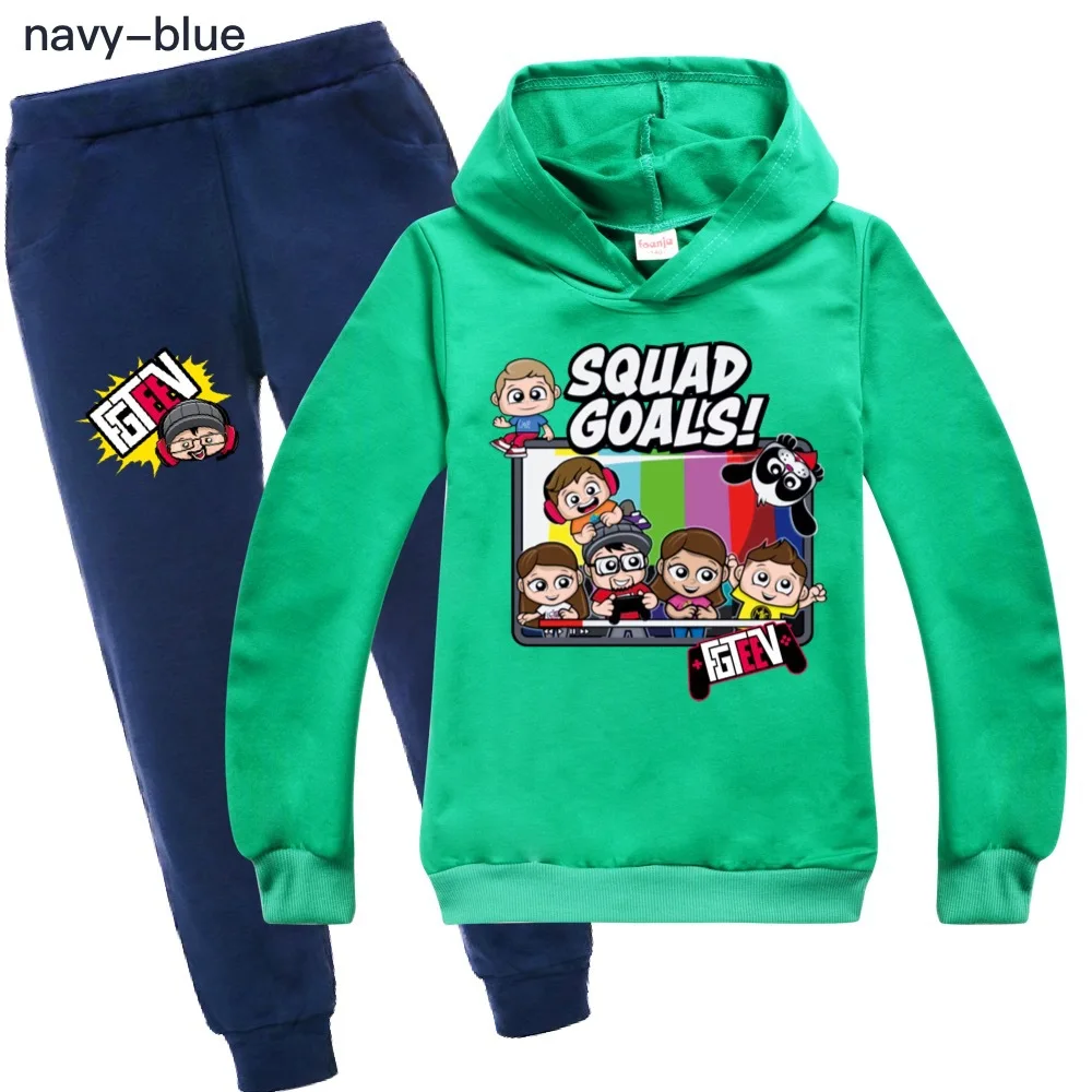 

Fgteev Girls Spring Autumn Children's Clothing Boys Hoodies Sports 2pcs Long-sleeved Sweater Suit Boutique Kids Tracksuits