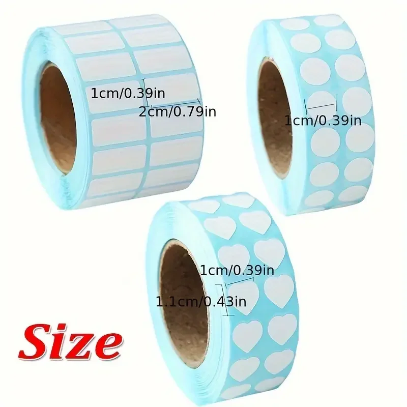 3000PCS Three shapes Classification Storage Distinguish White Label Stickers Blank Self-adhesive Sticker Gift Candy Tags label stickers