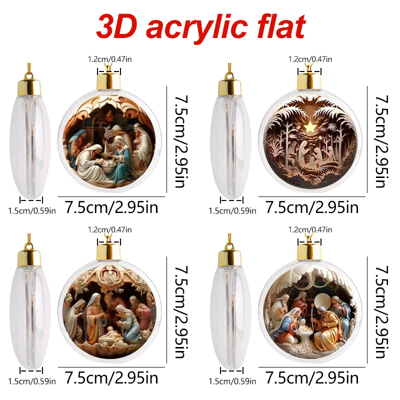 Description Picture 3 of itemChristening Baptism Prayer Pendant Christmas Ball Ornament Acrylic Car Pendant Christmas Decoration